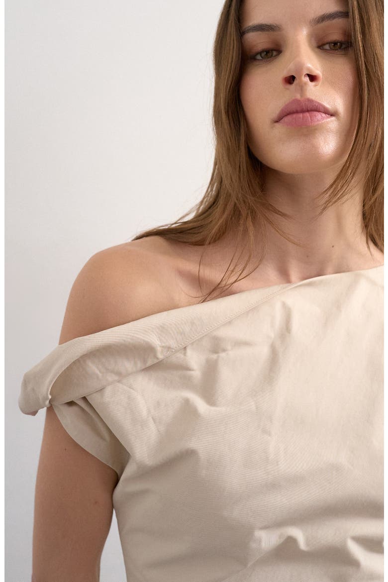 One-Shoulder Structured Minidress, Alternate, color, WHITE