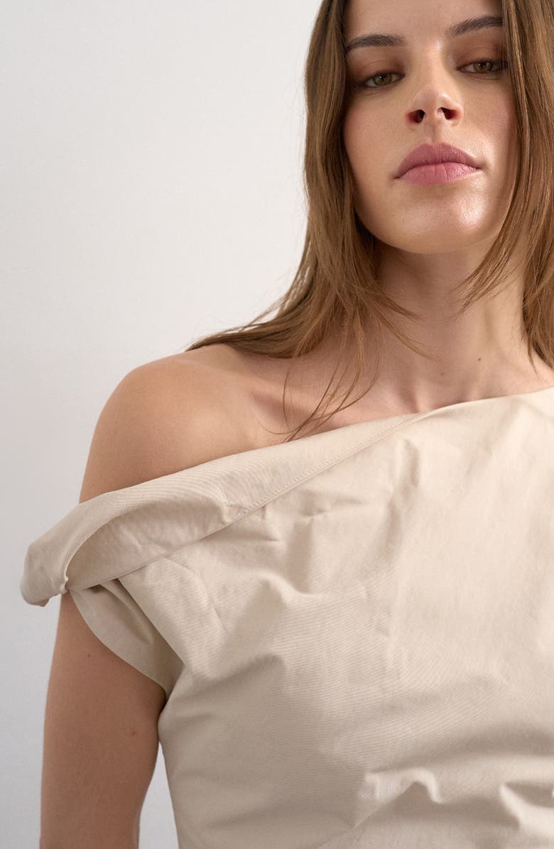 Topshop One-Shoulder Structured Minidress, Alternate, color, White