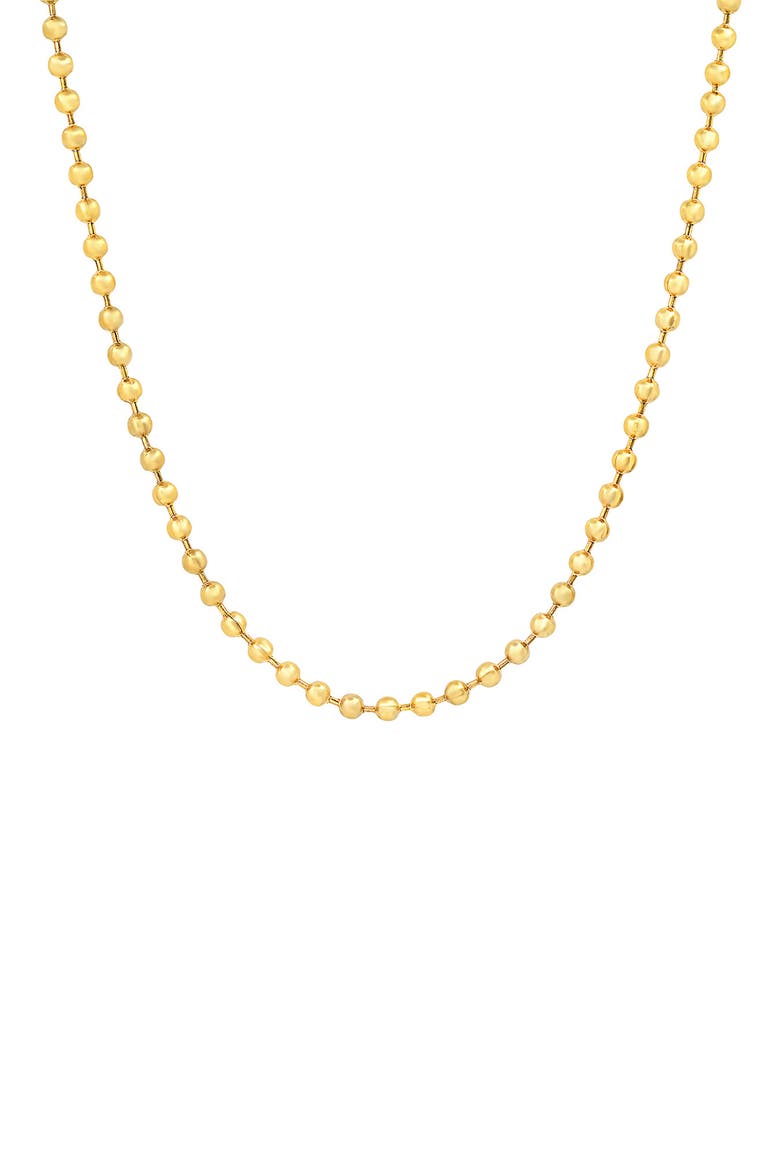 18k Gold Plated Stainless Steel Ball Chain Necklace, Main, color, YELLOW