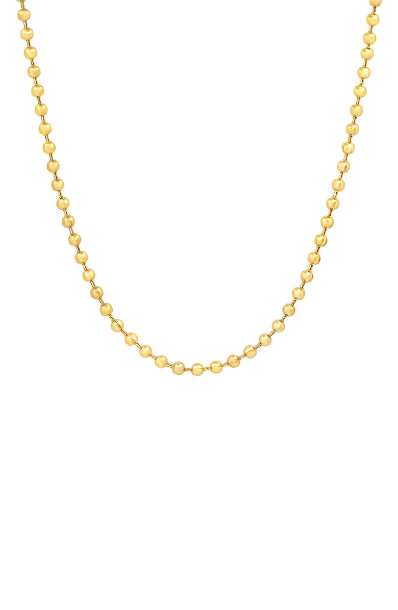 HMY JEWELRY 18k Gold Plated Stainless Steel Ball Chain Necklace, Main, color,