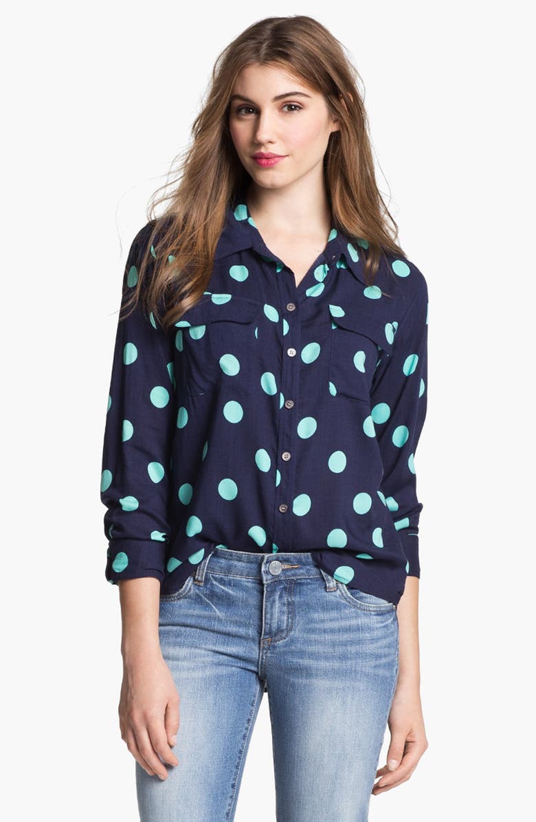 Two by Vince Camuto Polka Dot Shirt, Main, color, 