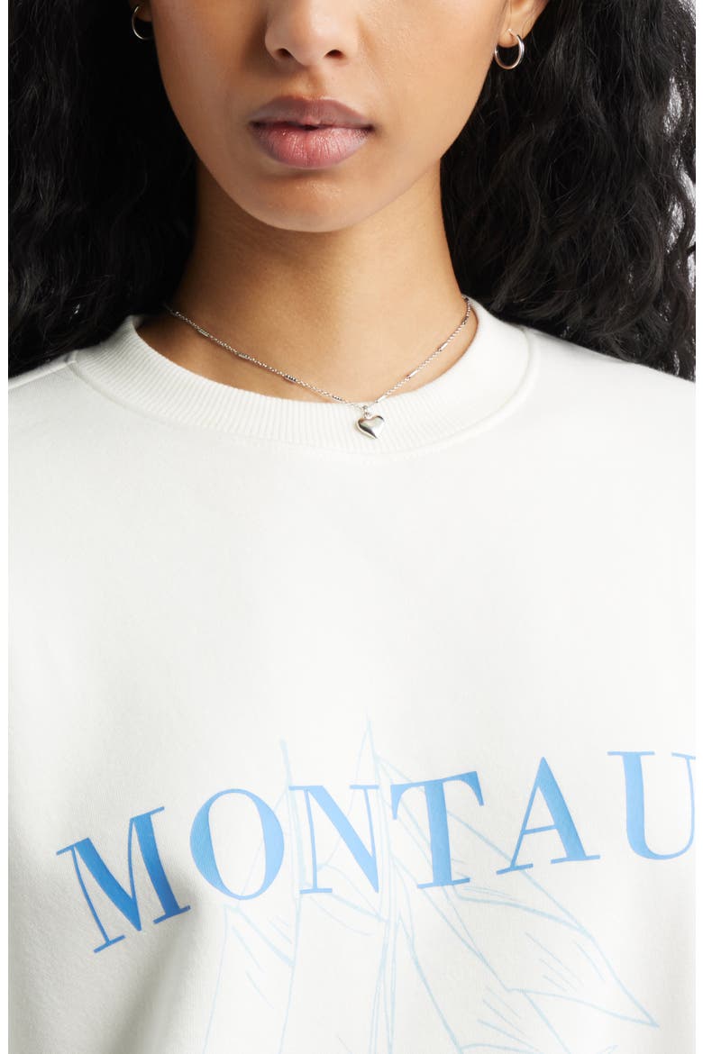Oversize Crewneck Graphic Sweatshirt, Alternate, color, IVORY- BLUE MONTAUK