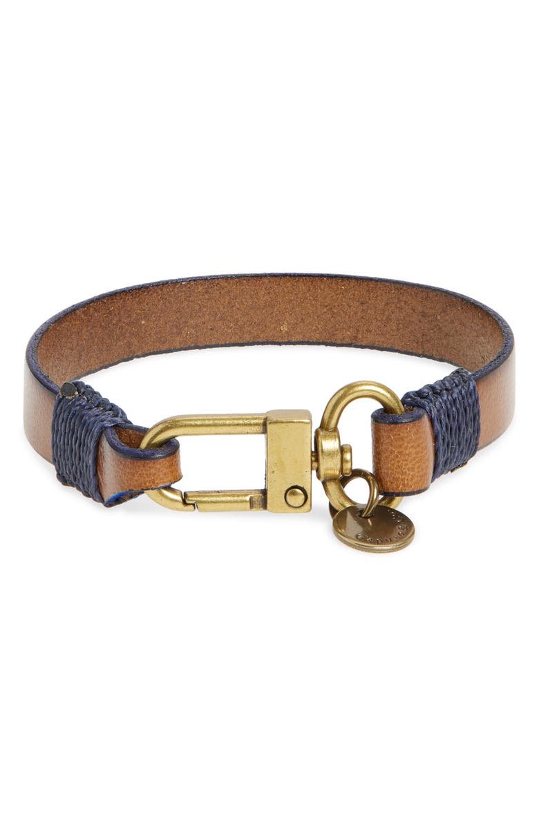 Caputo & Co. Men's Contrast Edge Leather Bracelet, Alternate, color, Dark Grey