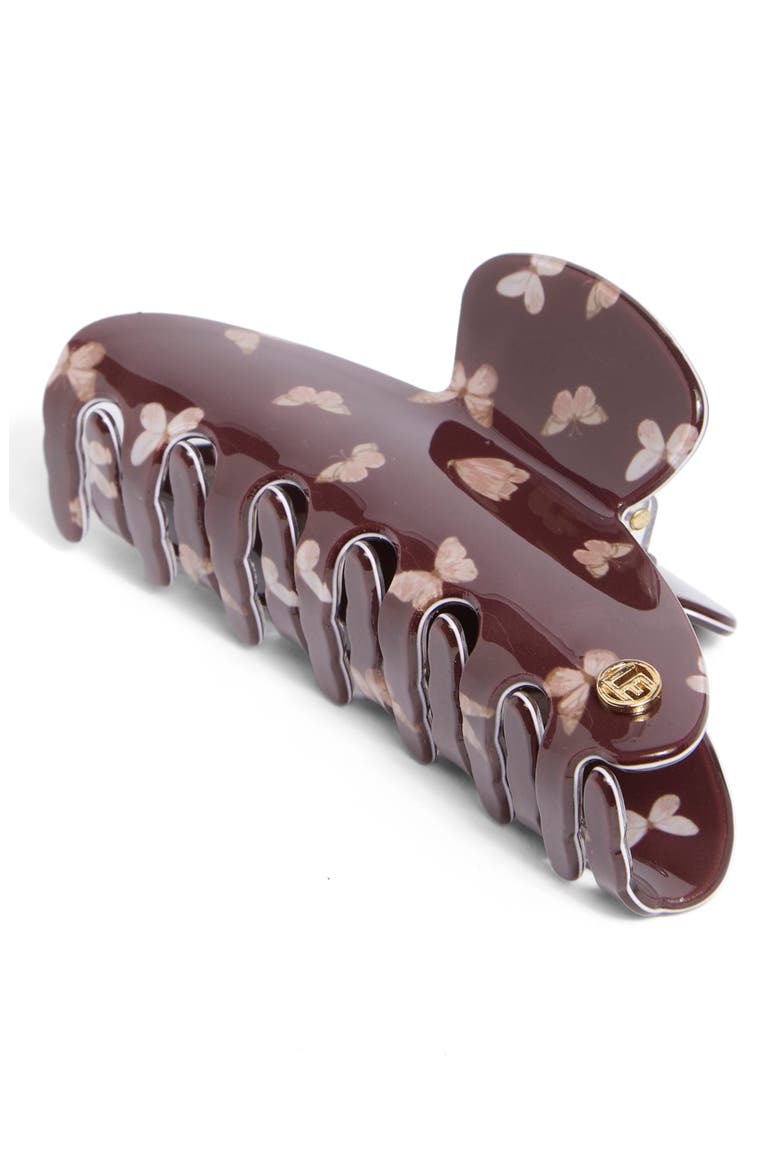 Ruth Butterfly Claw Clip, Main, color, BROWN