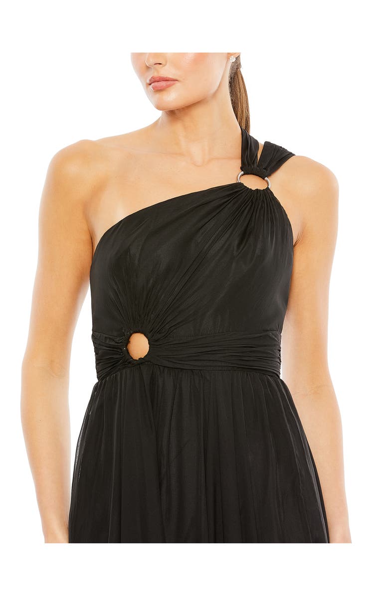 Ieena for Mac Duggal Stappy One-Shoulder A-Line Gown, Alternate, color, 