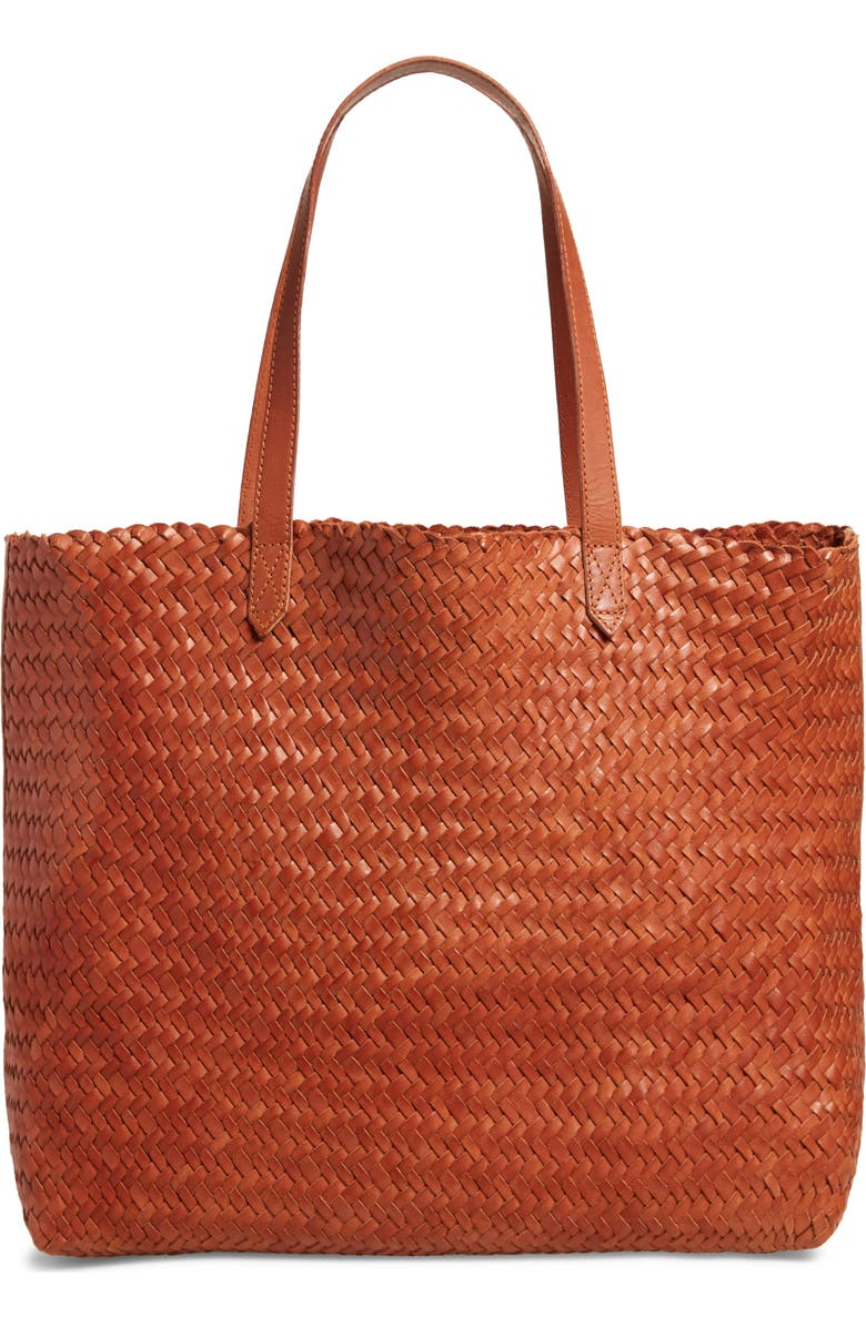 Madewell The Transport Leather Tote: Woven Edition, Main, color,