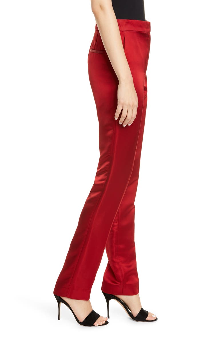 Helmut Lang Straight Leg Satin Pants, Alternate, color, 