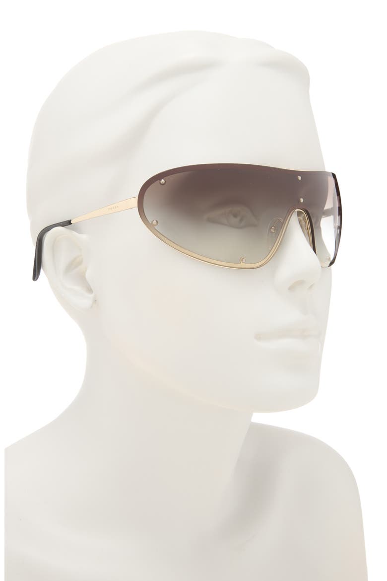 170mm Studded Gradient Wraparound Shield Sunglasses, Alternate, color, GOLD