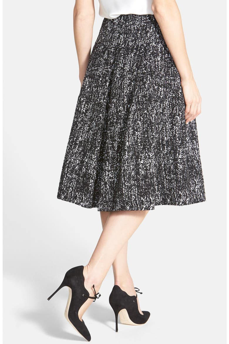 Basque Waist Full Skirt, Alternate, color, BLACK/ WHITE