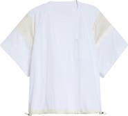 Sacai Oversize Satin & Cotton Jersey T-Shirt