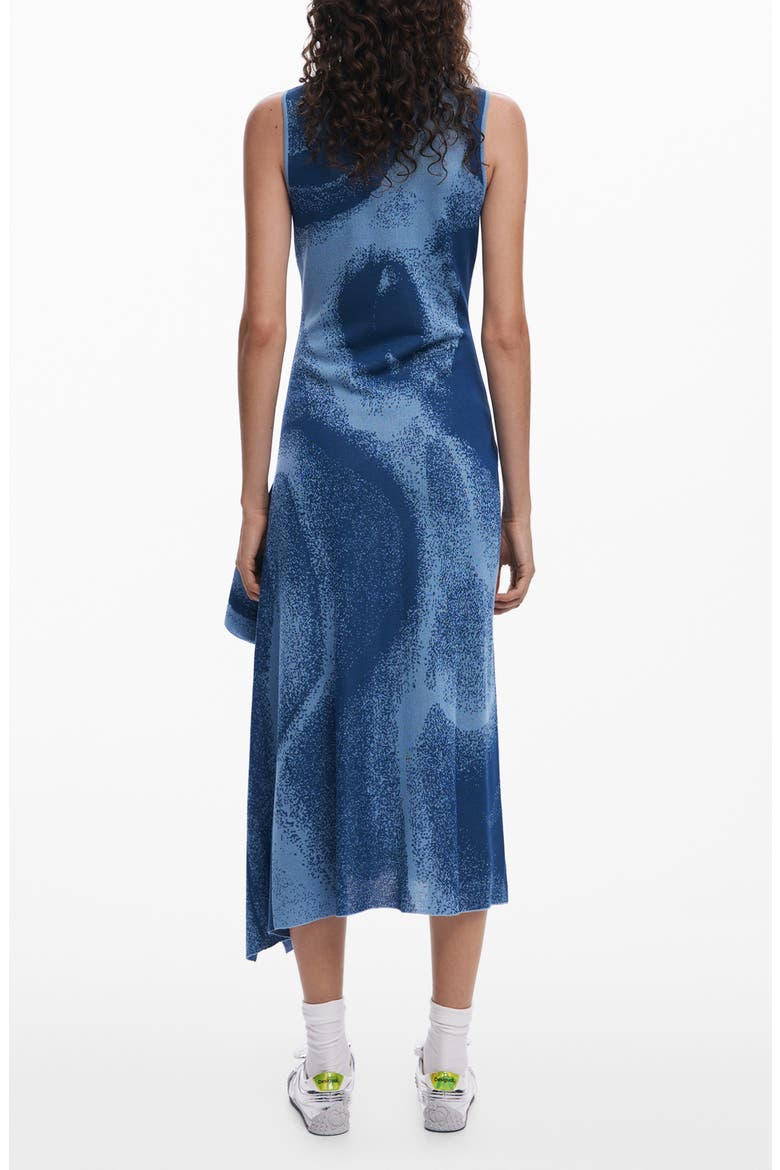 Asymmetric Knit Dress, Alternate, color, BLUE