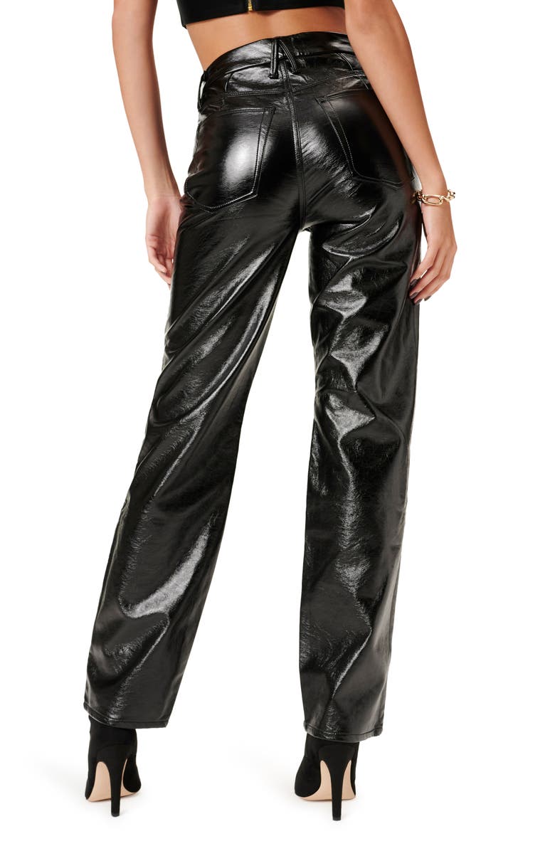 Good American Good '90s Vinyl Straight Leg Pants, Alternate, color, 