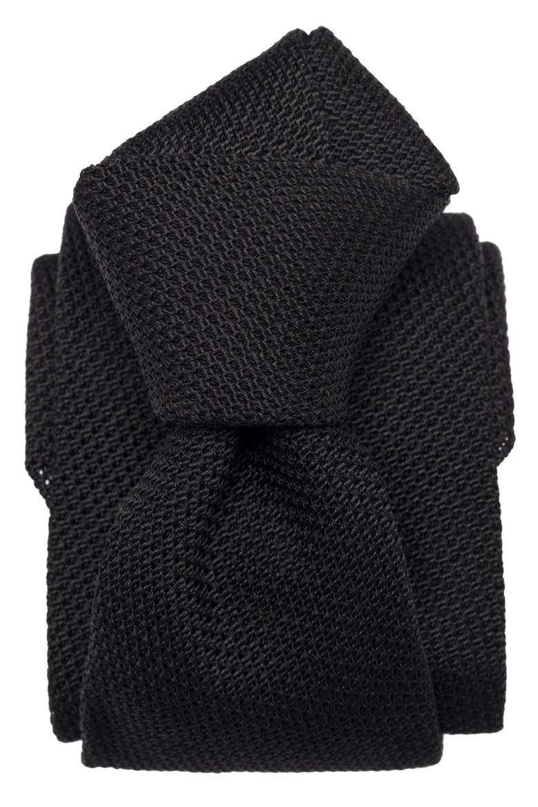 Nero - Silk Grenadine Tie for Men, Alternate, color, Black