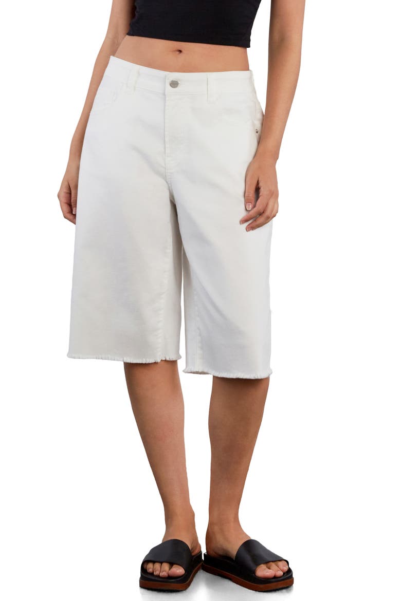 Longer Length Denim Shorts, Alternate, color, STAR WHITE