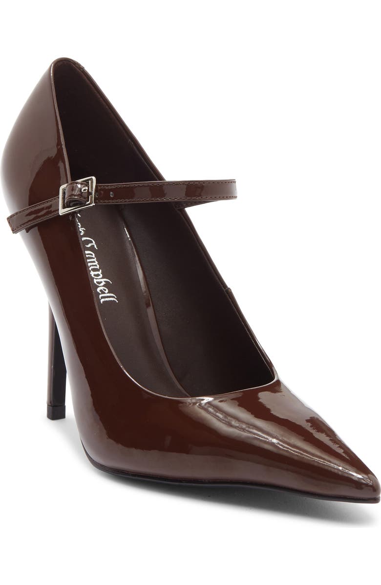 Jeffrey Campbell Session Pointed Toe Pump, Main, color, Coffee Patent