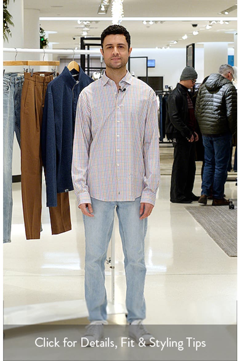 Albie Gingham Check Everyday Performance Button-Up Shirt video