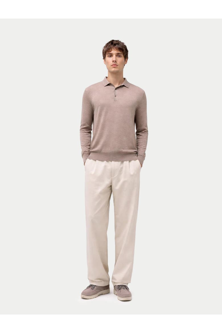 Men Classic Polo Shirt with Long Sleeve, Alternate, color, taupe