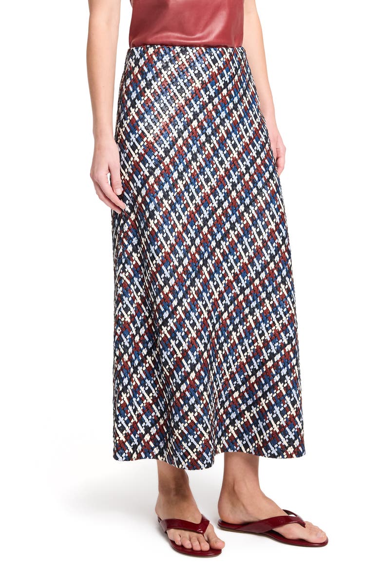 Leather A-Line Skirt, Alternate, color, BLUE MULTI