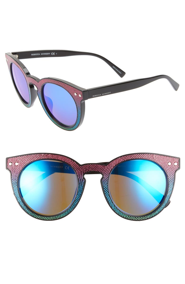 Rebecca Minkoff Patti1 49mm Round Sunglasses, Main, color,