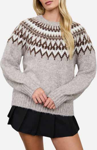 Fair Isle Yoke Crewneck Sweater