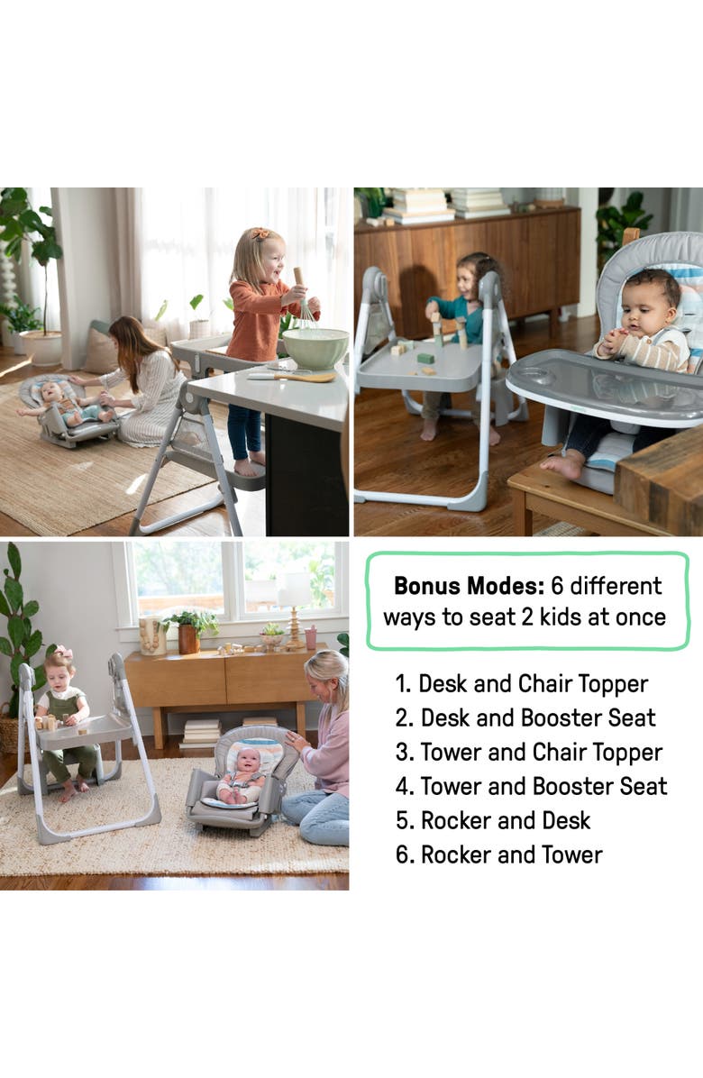 INGENUITY Proper Positioner Create Up! Multi-Mode Folding High Chair, Alternate, color, Grey