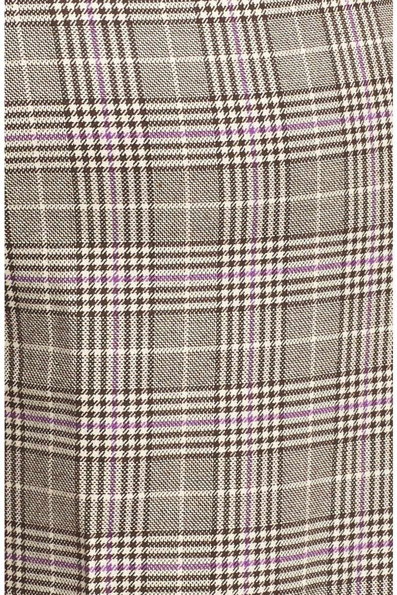 Plaid Wide Leg Crop Pants, Alternate, color, BROWN- PURPLE CHECK