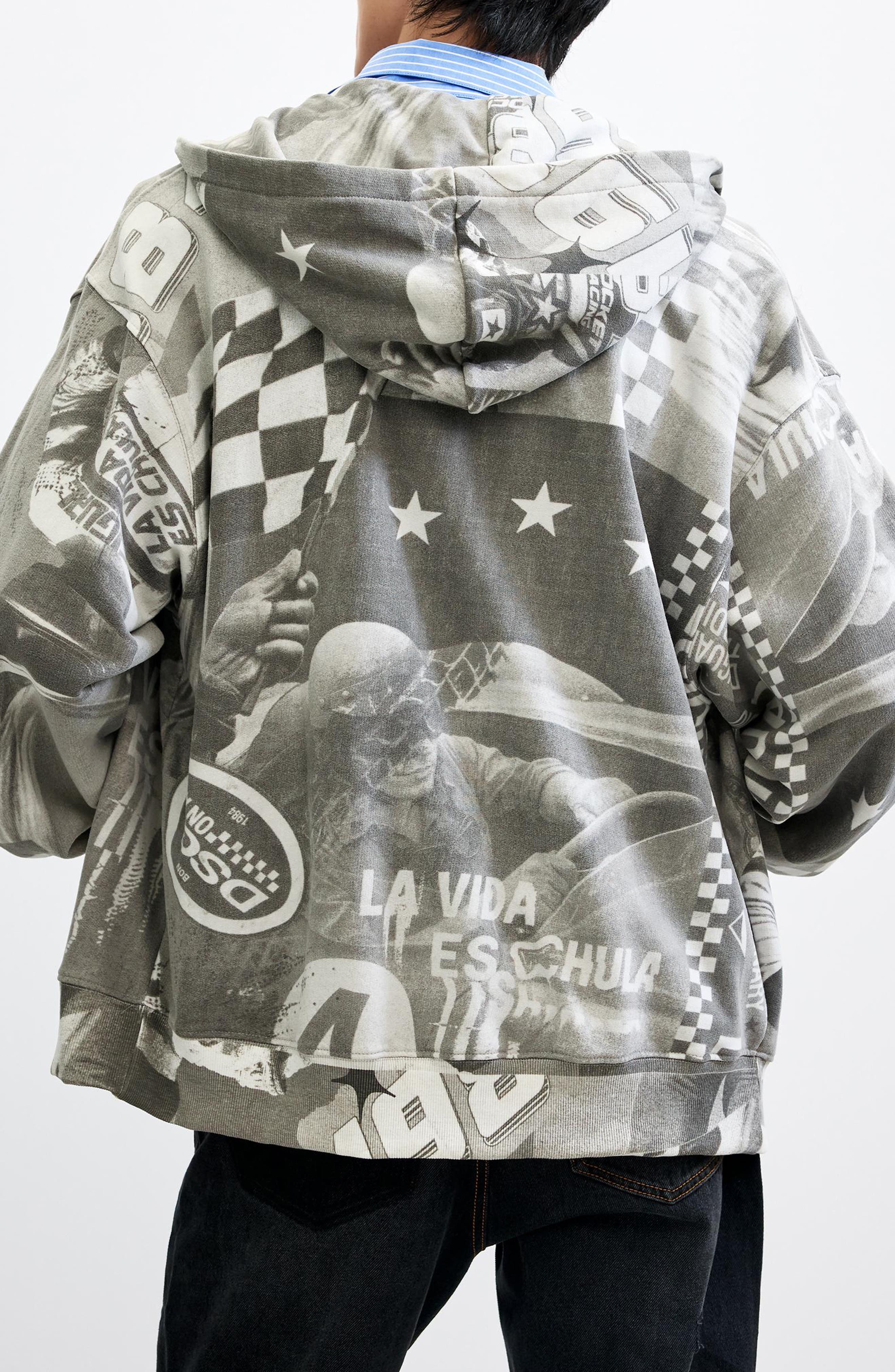 Desigual Allover Print Full Zip Hoodie (Men) | Nordstrom