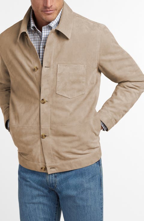City Suede Button-Up Shirt Jacket