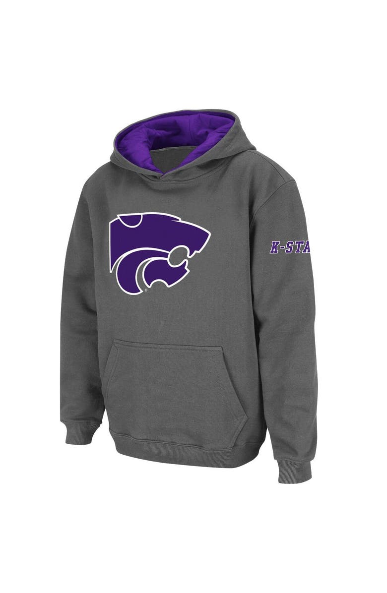 STADIUM ATHLETIC Youth Stadium Athletic Charcoal Kansas State Wildcats Big Logo Pullover Hoodie, Main, color, Charcoal