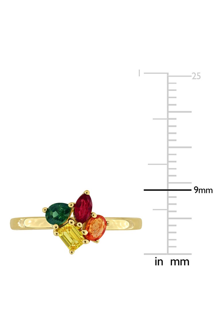 Multi-Shaped Sapphire Cluster Ring, Alternate, color, MULTICOLOR