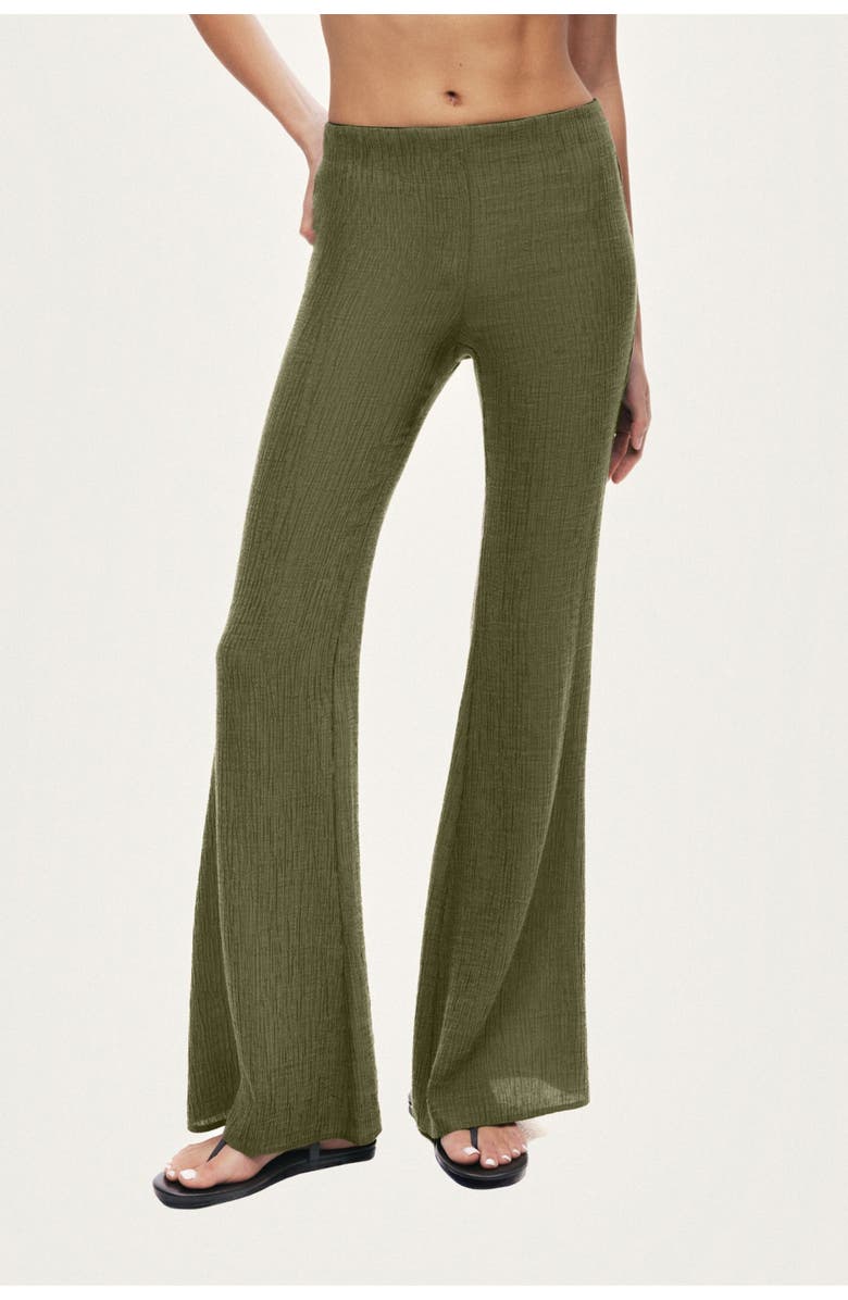 Nocturne Flared High-Waist Pants, Main, color, Khaki