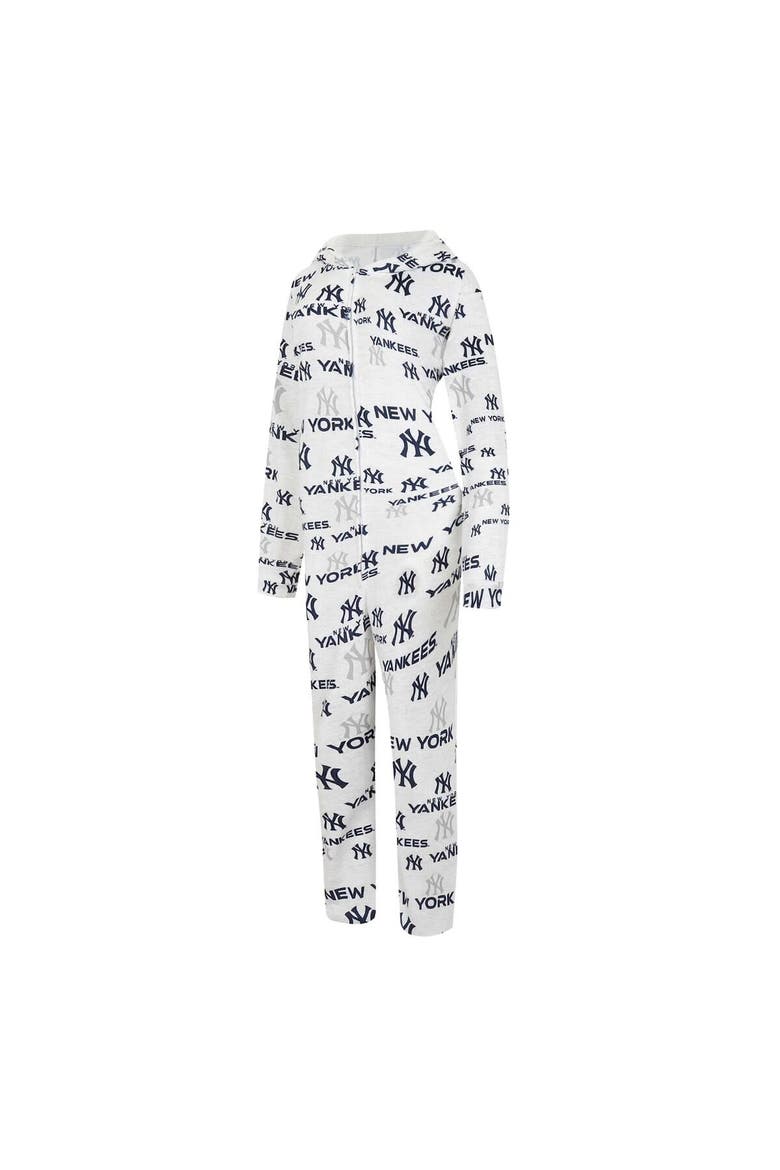 Women's Concepts Sport White New York Yankees Docket Microfleece Union Hooded Zippered Onesie, Alternate, color, White