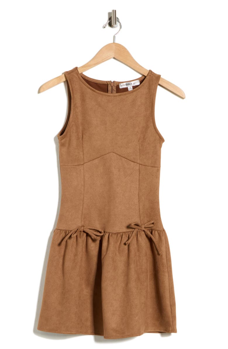 Madden Girl Faux Suede Sleeveless Drop Waist Minidress, Alternate, color, 