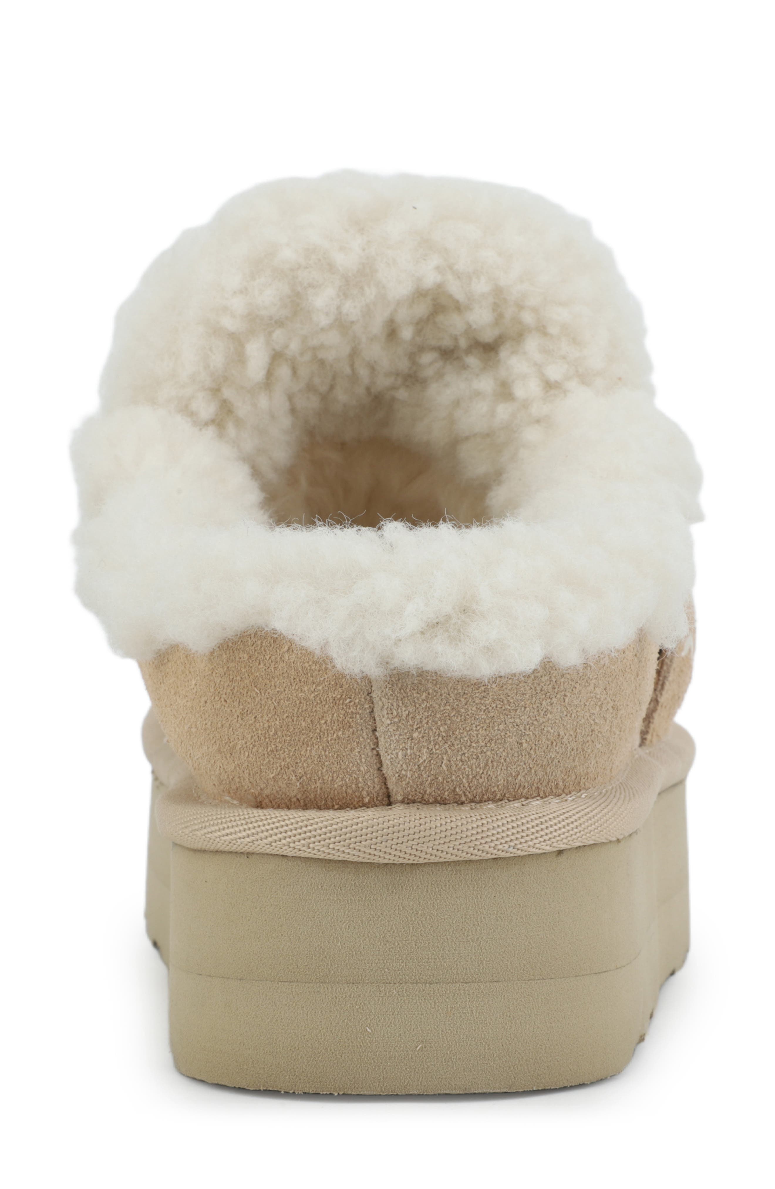 Charm Faux Shearling Lined Platform Slipper, Alternate, color, SAND SUEDE