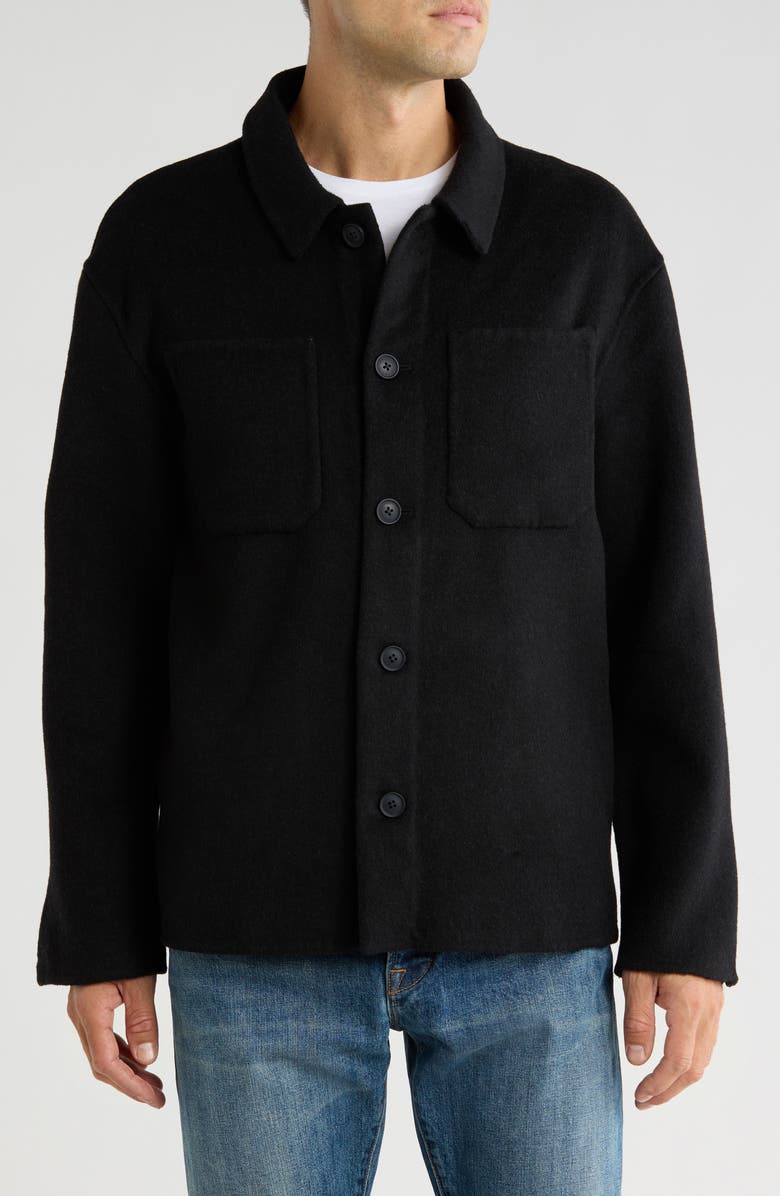 Nordstrom Wool Blend Shirt Jacket, Main, color, Black Rock Heather