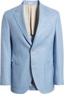Peter Millar Hyperlight Soft Light Blue Mélange Silk & Linen Blend Sport Coat