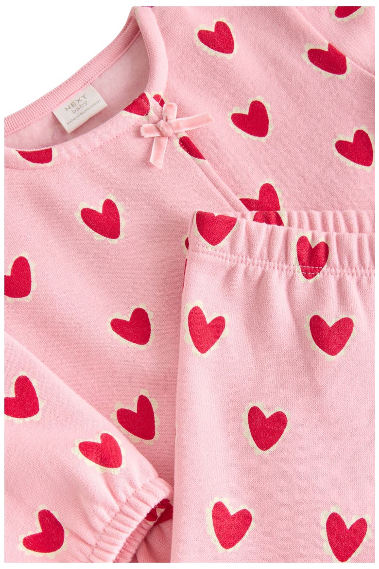 Kids' Heart Frill Sweatshirt & Pants Set, Alternate, color, PINK