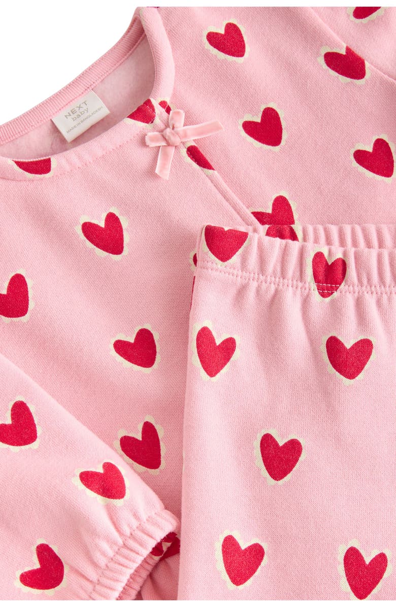 NEXT Kids' Heart Frill Sweatshirt & Pants Set, Alternate, color, Pink