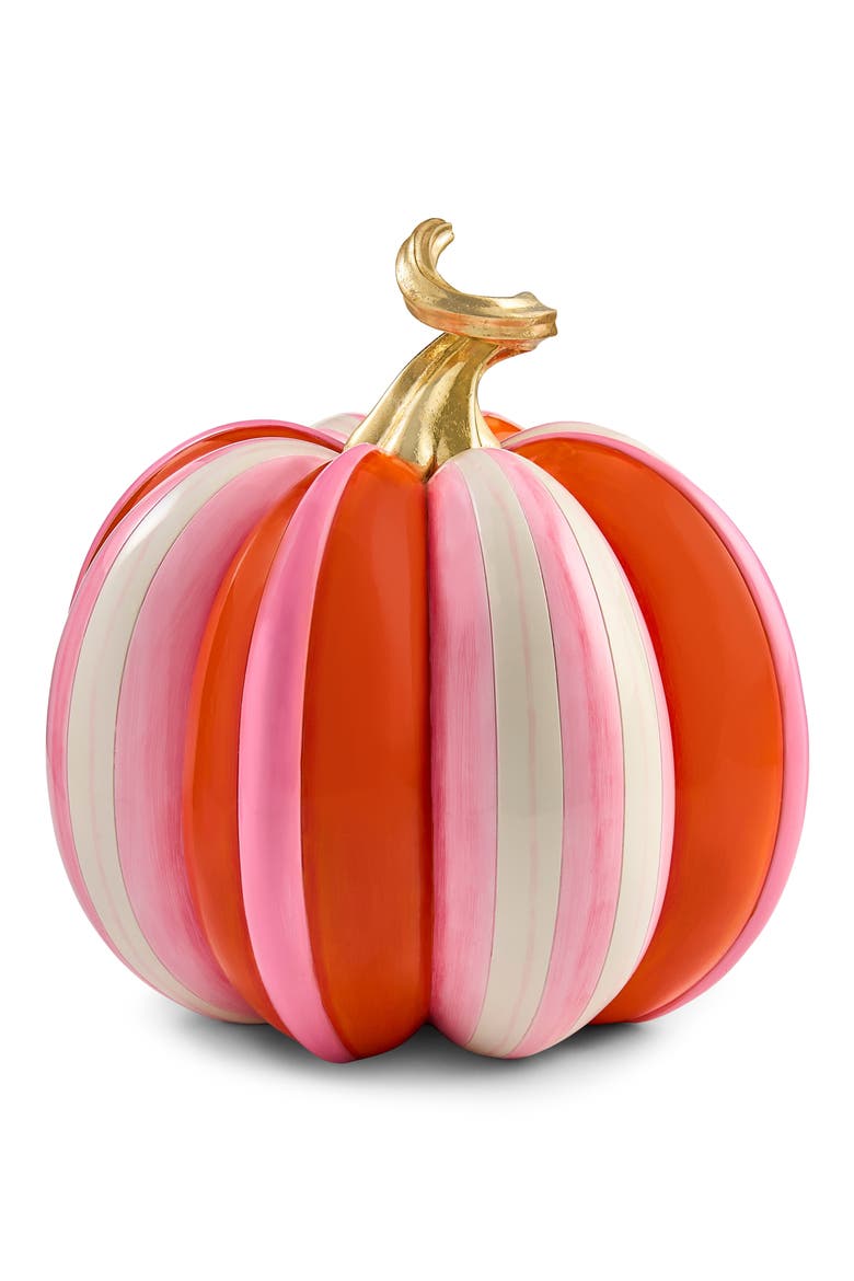 Fairytale Stripe Pumpkin Decoration, Main, color, ORANGE