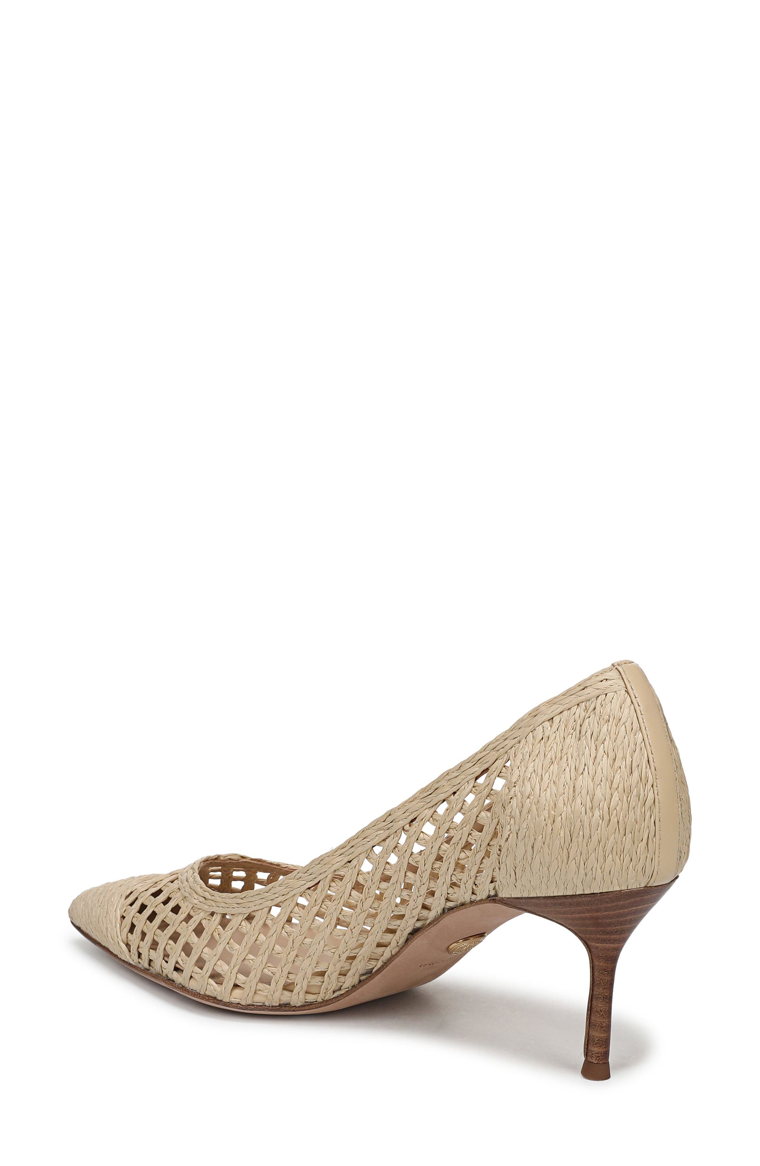 Veronica Beard Rita Raffia Pointed Toe Pump, Alternate, color, Natural