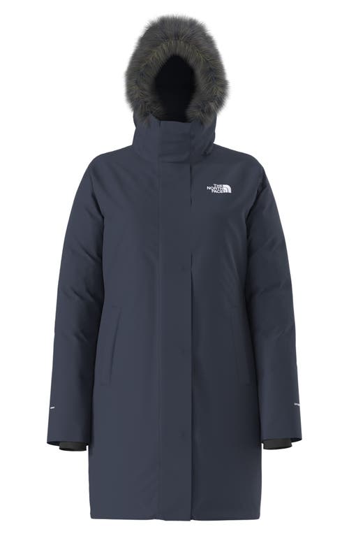 The North Face Arctic Waterproof 600-fill-power Down Parka With Faux Fur Trim In Blue