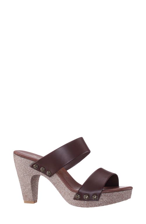 Nina Vegas Platform Slide Sandal In Coffee