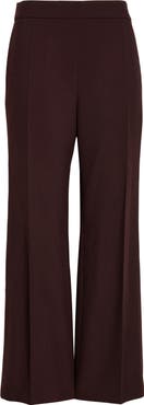 Chloé Straight Leg Wool Crepe Trousers