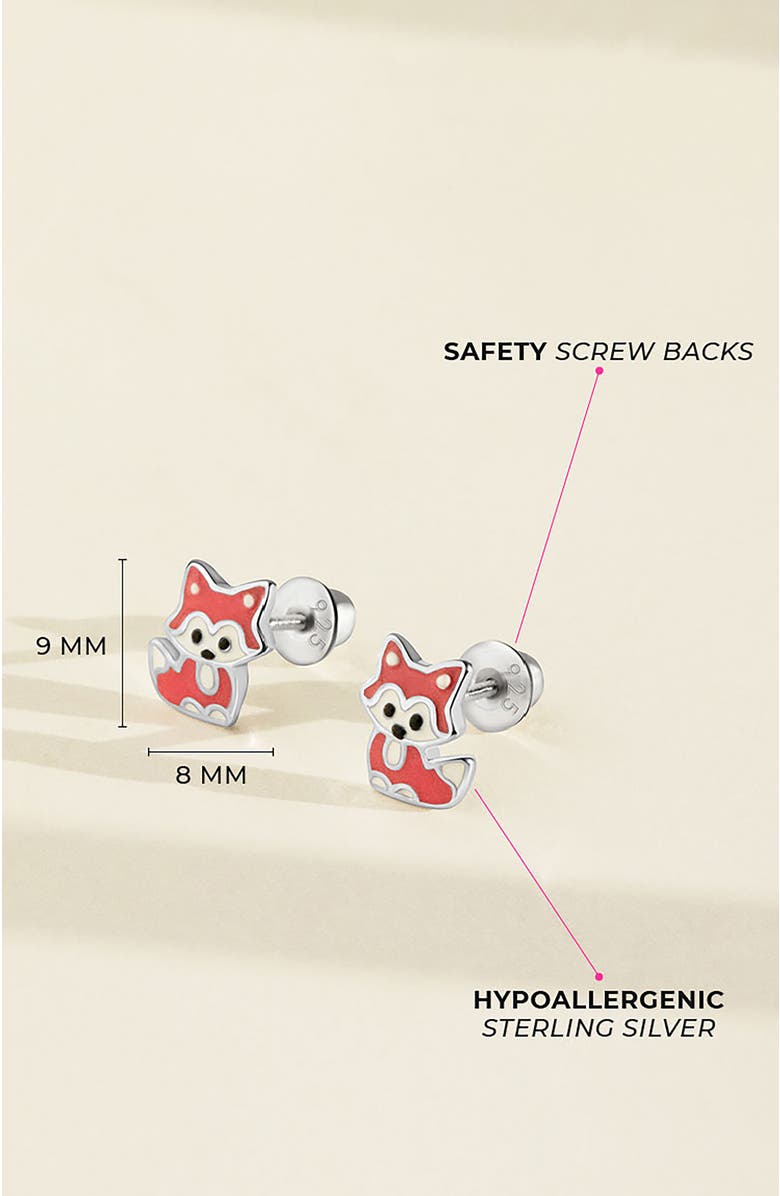 In Season Jewelry Little Fox Earrings, Alternate, color, Pink & White