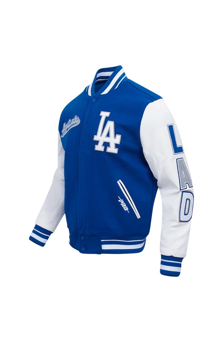 PRO STANDARD Men's Pro Standard Royal Los Angeles Dodgers Script Tail Wool Full-Zip Varity Jacket, Alternate, color, 