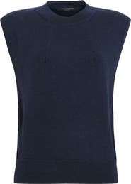 AllSaints Kayla Cap Sleeve Merino Wool Sweater