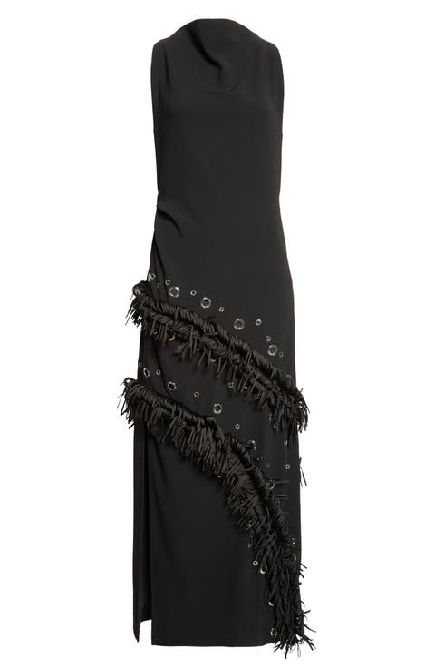 Giovanna Fringe Detail Column Gown