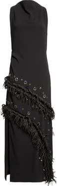Proenza Schouler Giovanna Fringe Detail Column Gown