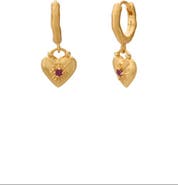 Murkani Love You Small Heart Huggie Earrings