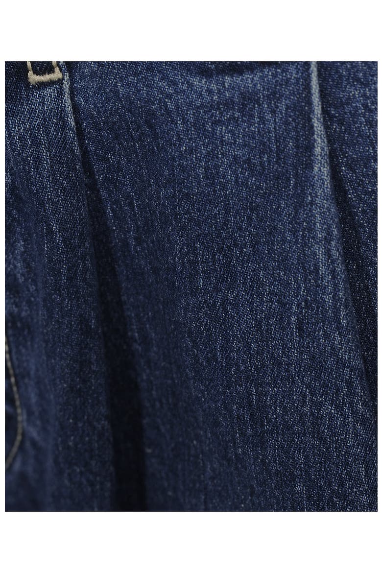 Plus Size Soft Denim High Rise 7" Pleated Trouser Shorts, Alternate, color, Crawford Wash